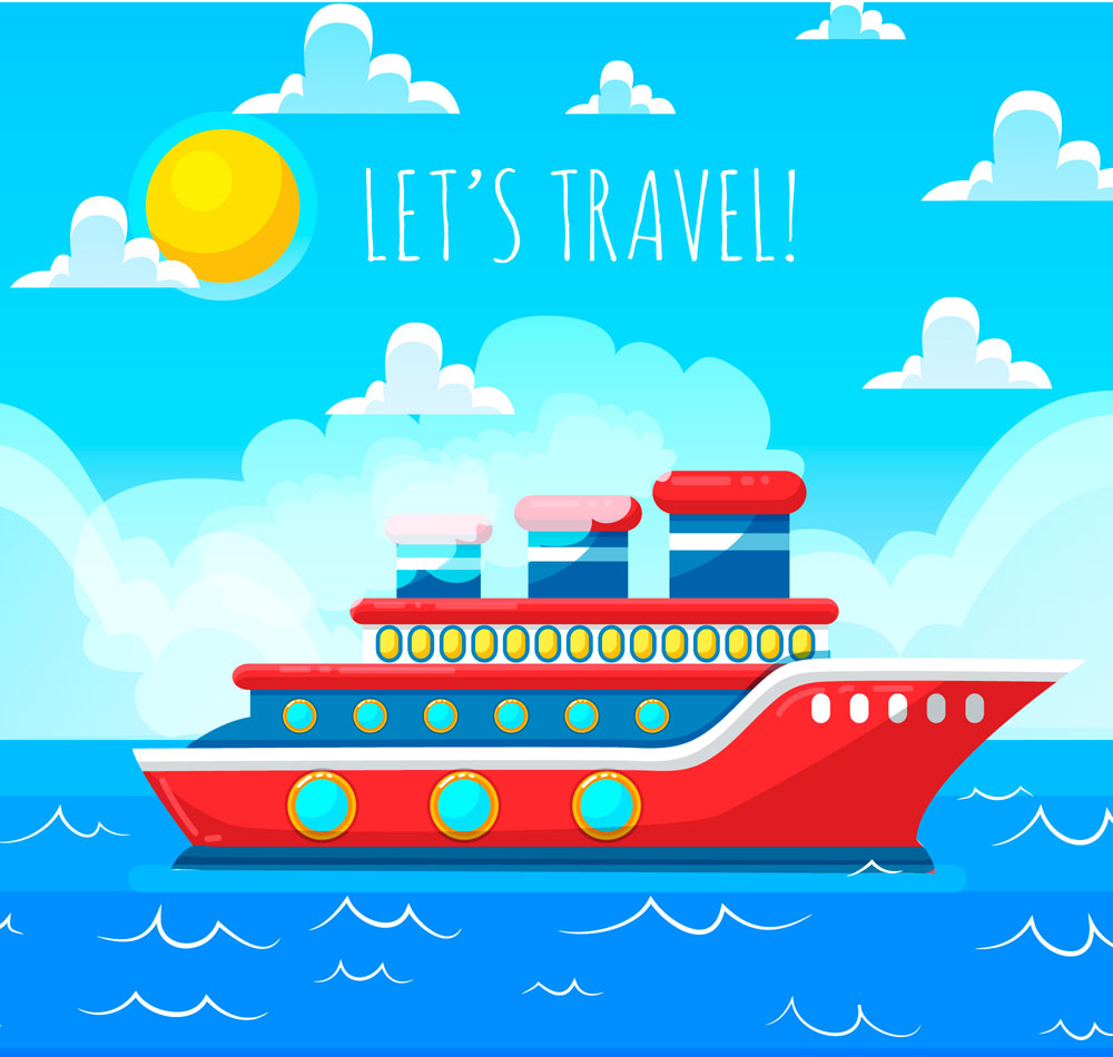 Creative Sea Red Cruise Ship Vector Material 1000x950 Creative Sea Red Cruise Ship Vector Material