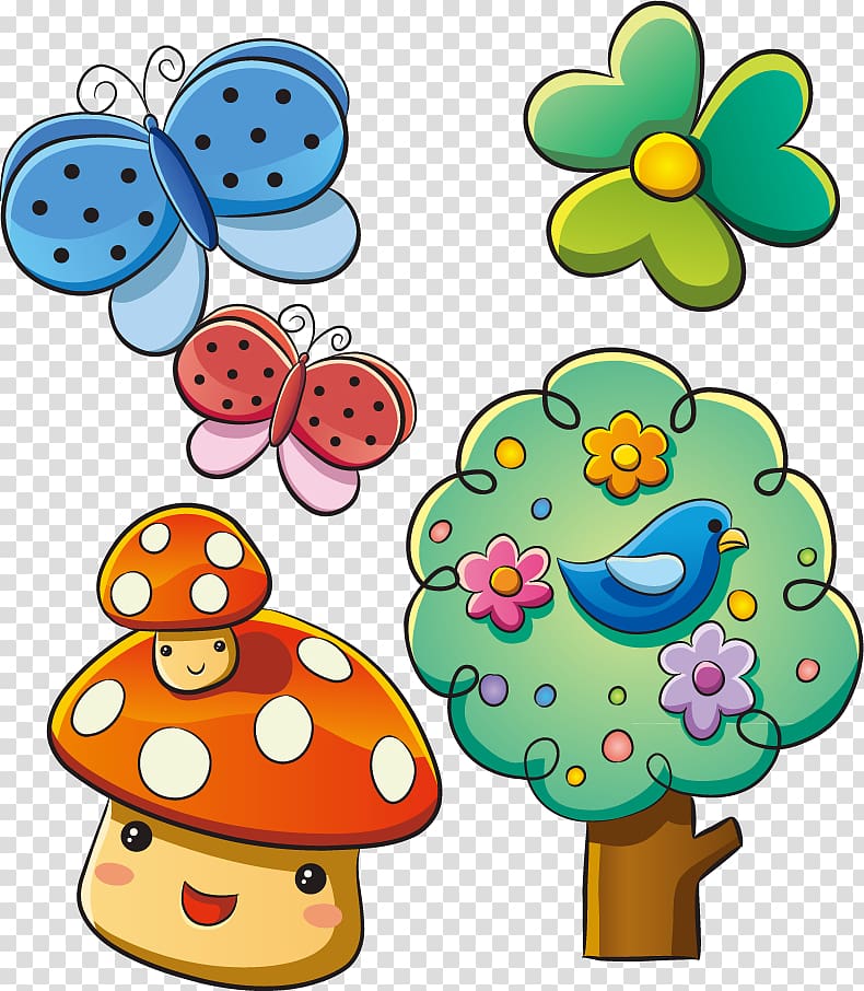 Tree And Mushroom Insect Animation Illustration, Lovely Mushroom 790x906 Tree And Mushroom Insect Animation Illustration, Lovely Mushroom