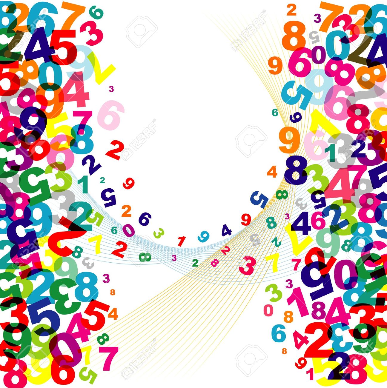1296x1300 Colorful Numbering Background Stock Vector Math