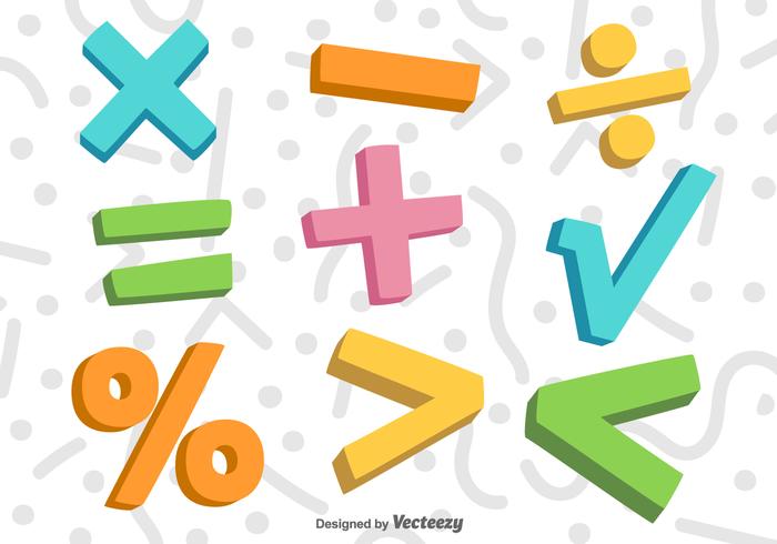 700x490 Vector Colorful Math Symbols