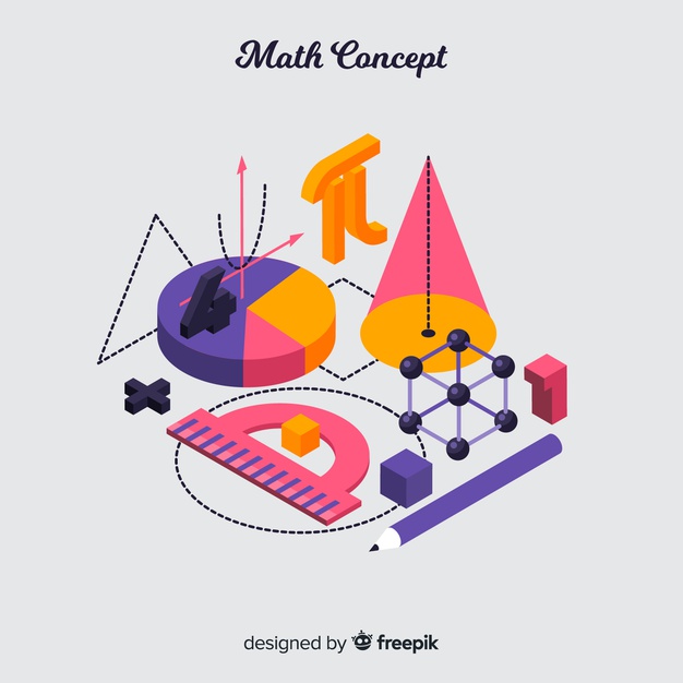 626x626 Isometric Maths Concept Background Vector Free Download