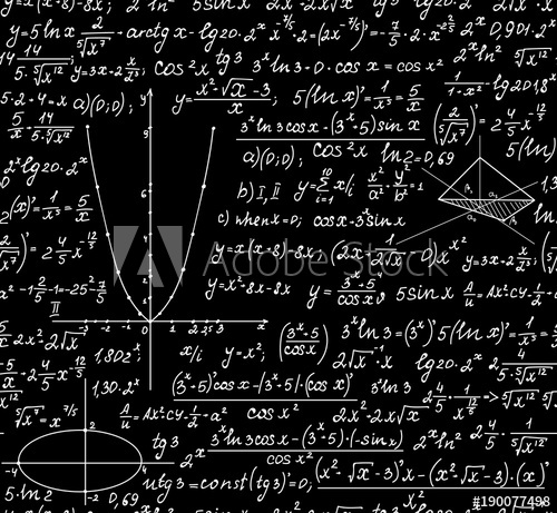 500x461 Math Vector Seamless Background With Handwritten Mathematical