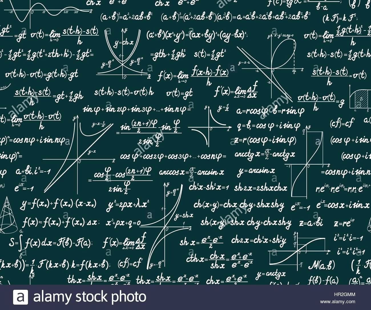 1300x1089 Graphs Of Different Functions Math Vector Mathematics Seamless