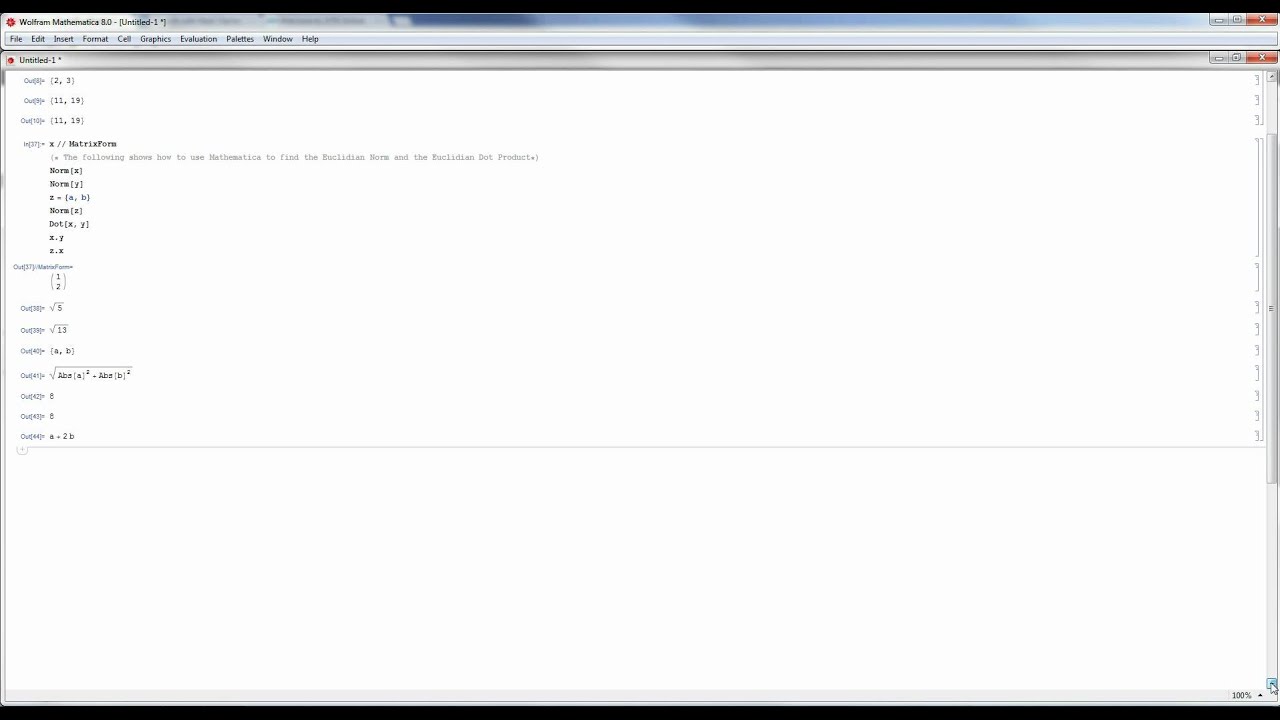 1280x720 Mathematica Tutorial Linear Vector Spaces