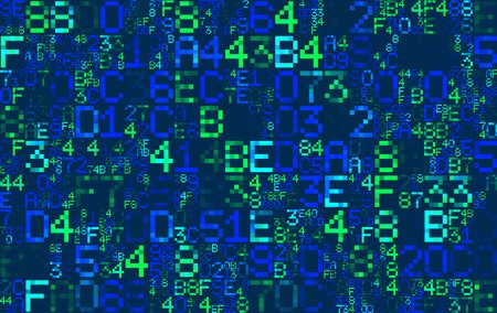 450x284 Vector Blue Hexadecimal Computer Code Abstract Matrix Background