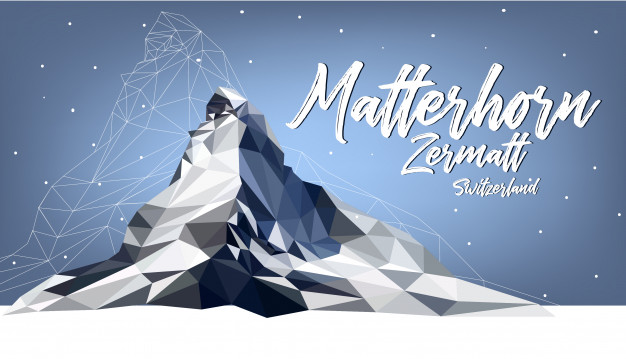 626x359 Matterhorn Zermatt Switzerland Polygon Color Vector Premium Download