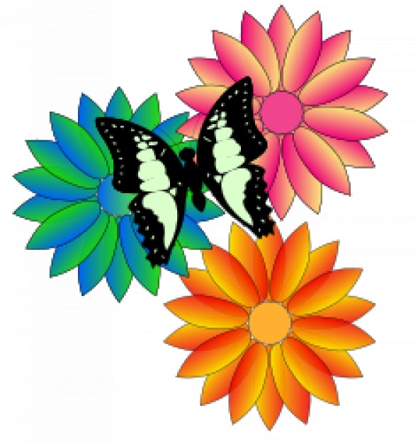 590x626 Free Clipart Vector Erfly Flower