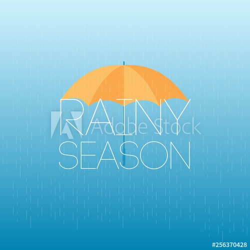 500x500 Rainy Season April Showers May Flowers Vector Template Design