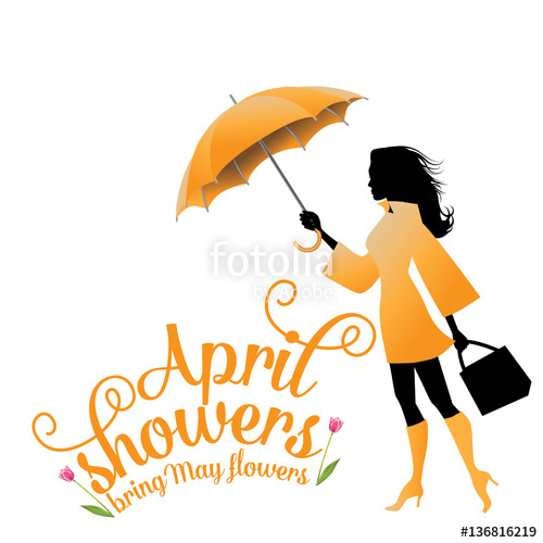 500x500 April Showers Bring May Flowers Design With Fun Swirly Text