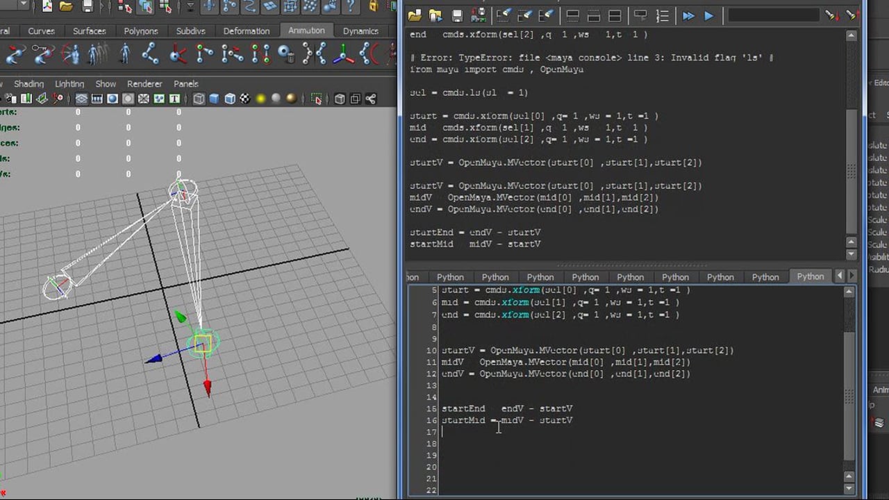 1280x720 Maya Tutorial How To Place Correctly The Polevector With Python