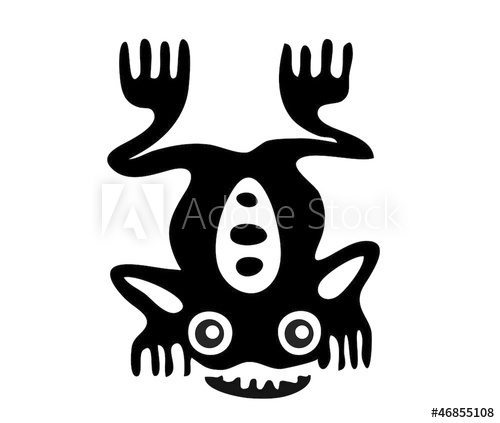 500x423 Frog In The Style Of The Maya, Vector Illustration