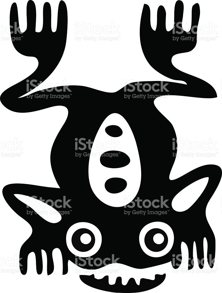 777x1024 Frog In The Style Of The Maya, Vector Illustration