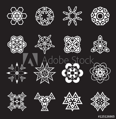 490x500 Abstract Geometric Elements, Pattern Ethnic Aztec Or Maya Vector
