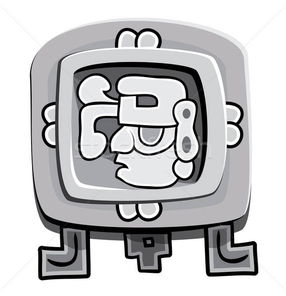 579x600 Stone Ornament In Style Of The Maya Vector Illustration