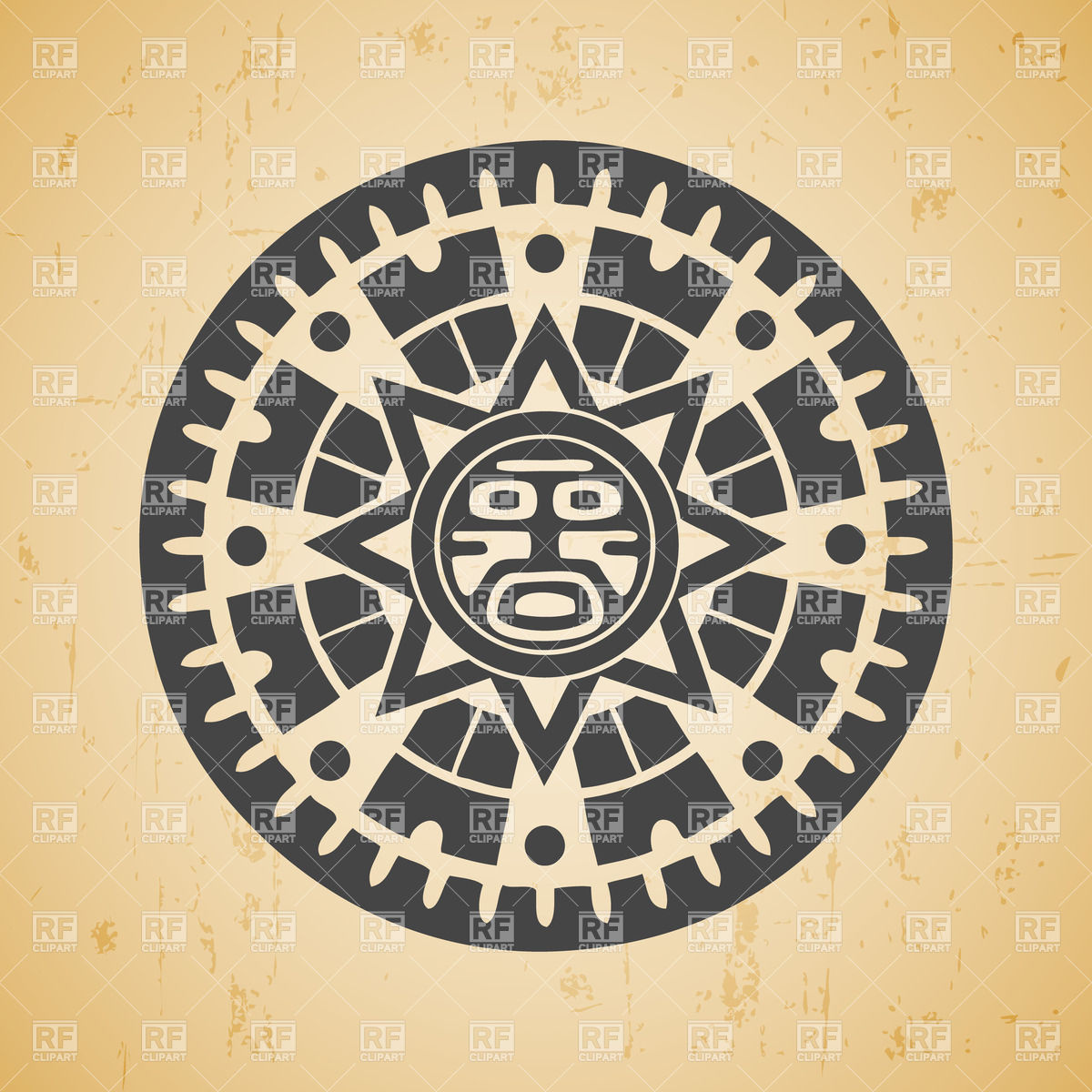 1200x1200 Abstract Stylized Maya Sun Symbol Vector Image Of Signs, Symbols
