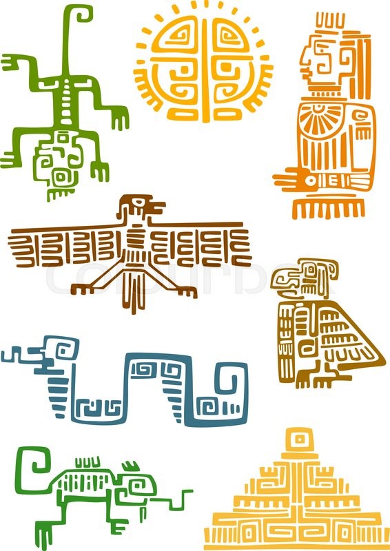 566x800 Ancient Aztec And Maya Ornamental Stock Vector Colourbox