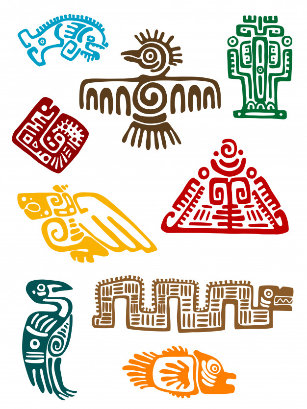 626x835 Ancient Maya Monsters Vector Premium Download