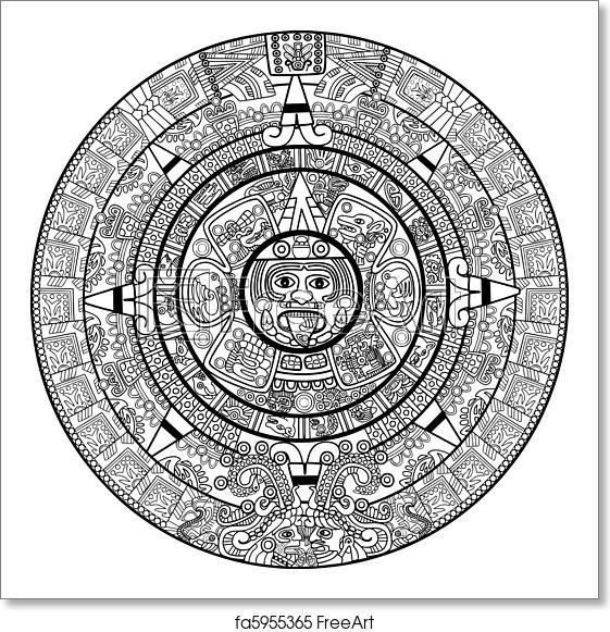 Mayan Calendar Vector at Vectorified.com | Collection of Mayan Calendar ...