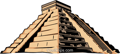 480x218 Mayan Pyramid Royalty Free Vector Clip Art Illustration