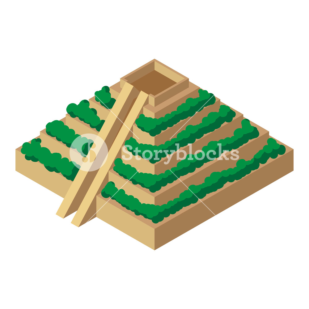 1000x1000 Mayan Pyramid Icon Isometric Illustration Of Mayan Pyramid Vector