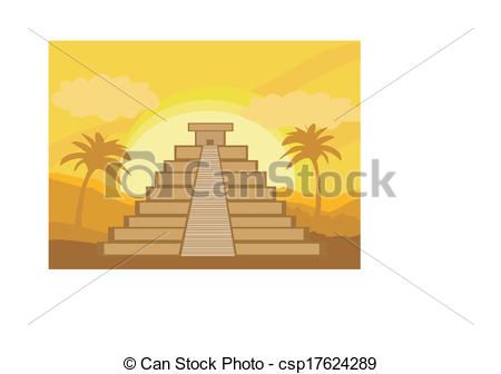 Vector Of Maya Pyramid, Chichen Itza, Mexico 450x336 Vector Of Maya Pyramid, Chichen Itza, Mexico