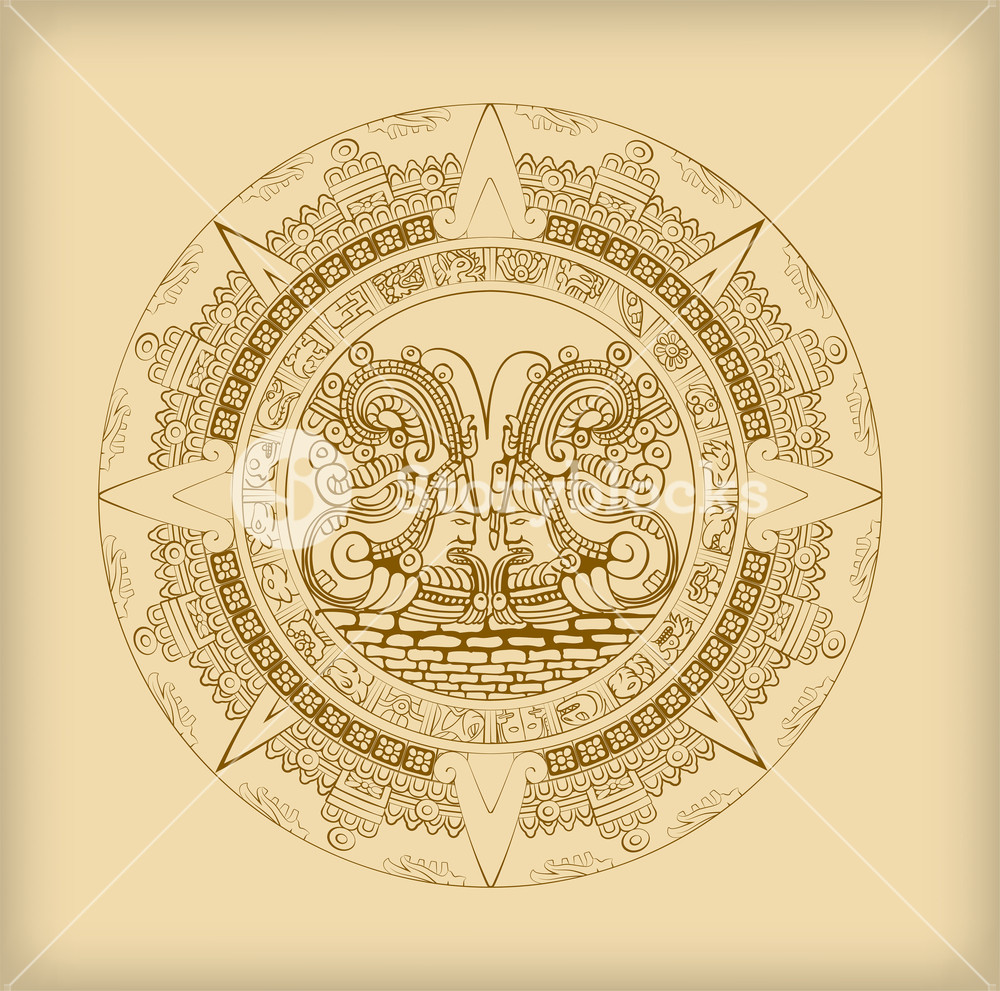 1000x991 Maya Calendar Of Mayan Or Aztec Vector Hieroglyph Signs