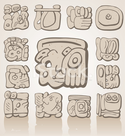 403x439 Mayan Symbols Stock Vector