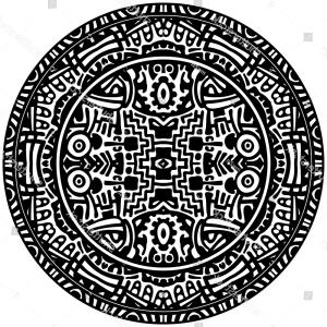 300x300 Photostock Vector Maya Calendar Of Mayan Or Aztec Hieroglyph Signs