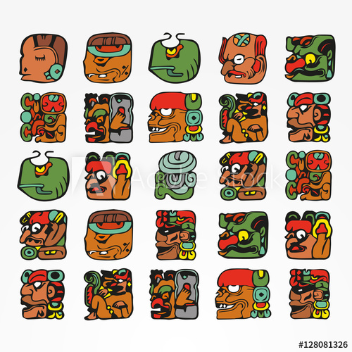 500x500 Vector Mayan Symbols