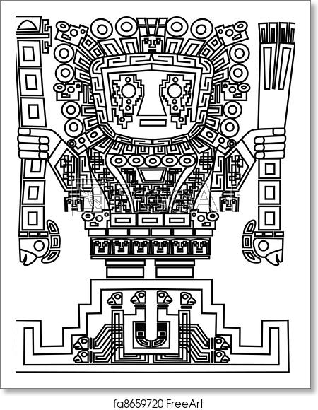 450x580 Free Art Print Of Vector Mayan And Inca Tribal Symbols Freeart