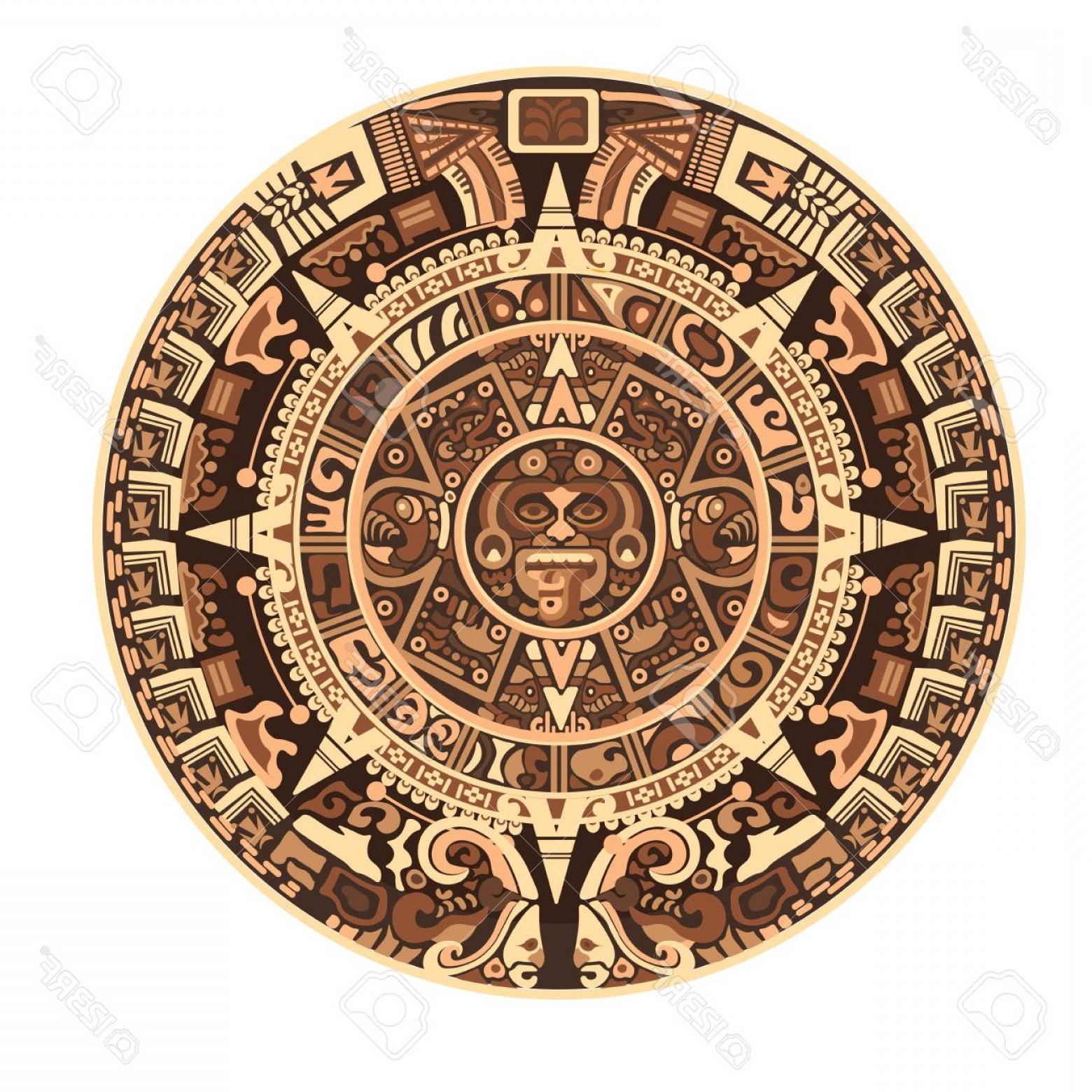 1560x1560 Photostock Vector Maya Calendar Of Mayan Or Aztec Hieroglyph Signs