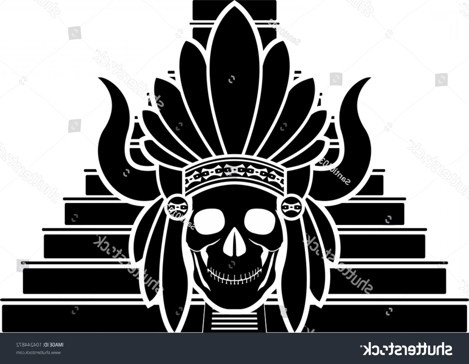1800x1398 Skull Mayan Indian Stencil Vector Illustration Newwaysys