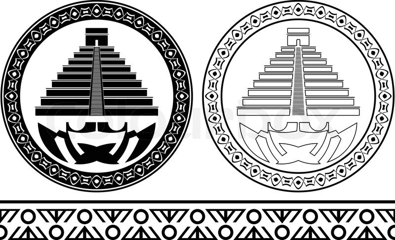 800x486 Stencils Of Mayan Pyramids Stock Vector Colourbox