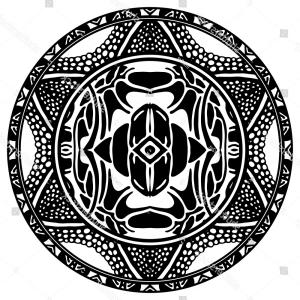 300x300 Vector Ornamental Circle Reminiscent Mayan Calendar Catchsplace