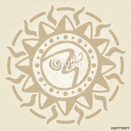 500x500 Vintage Ancient Mexican Vector Mythology Symbol