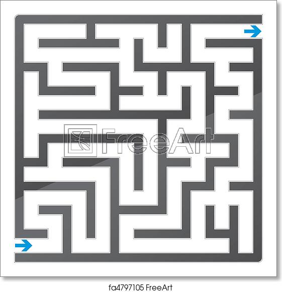 561x581 Free Art Print Of Small Gray Maze Vector Illustration Small Gray