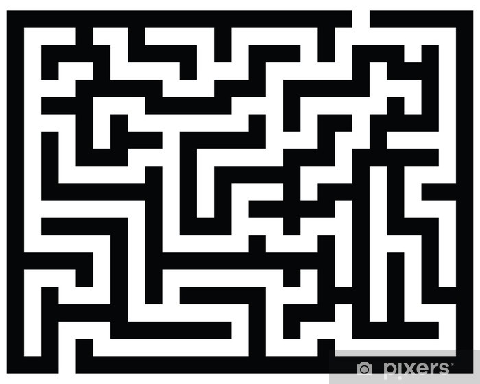 Black And White Maze, Vector Illustration Wall Mural Pixers 700x560 Black And White Maze, Vector Illustration Wall Mural Pixers