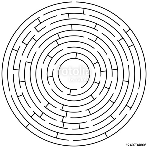 Circle Maze Vector Circular Labyrinth Stock Image And Royalty 500x500 Circle Maze Vector Circular Labyrinth Stock Image And Royalty