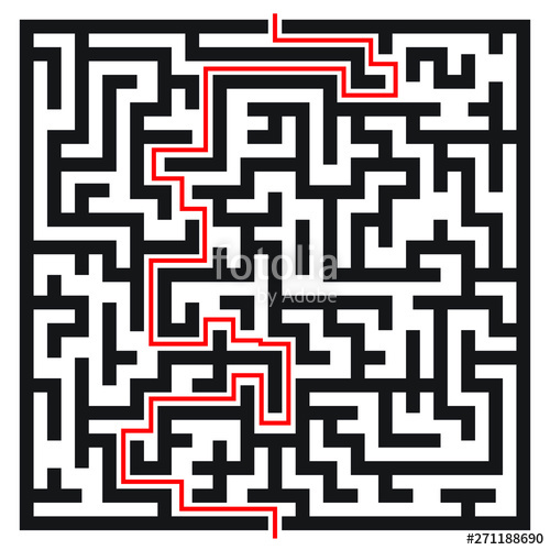 500x500 Labyrinth Maze Vector Illustration Isolated On White Background