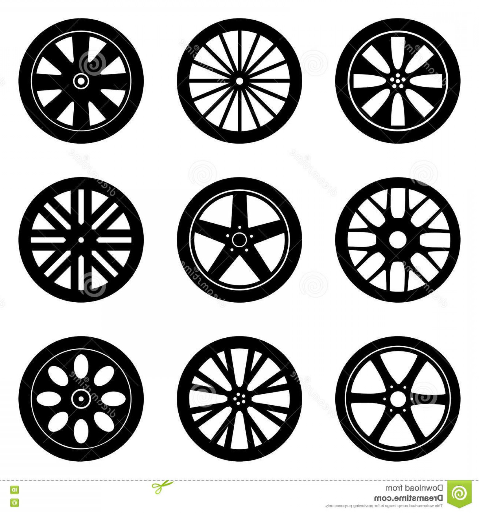 1560x1668 Stock Illustration Wheel Rims Vector Set Flat Illustrations Pack