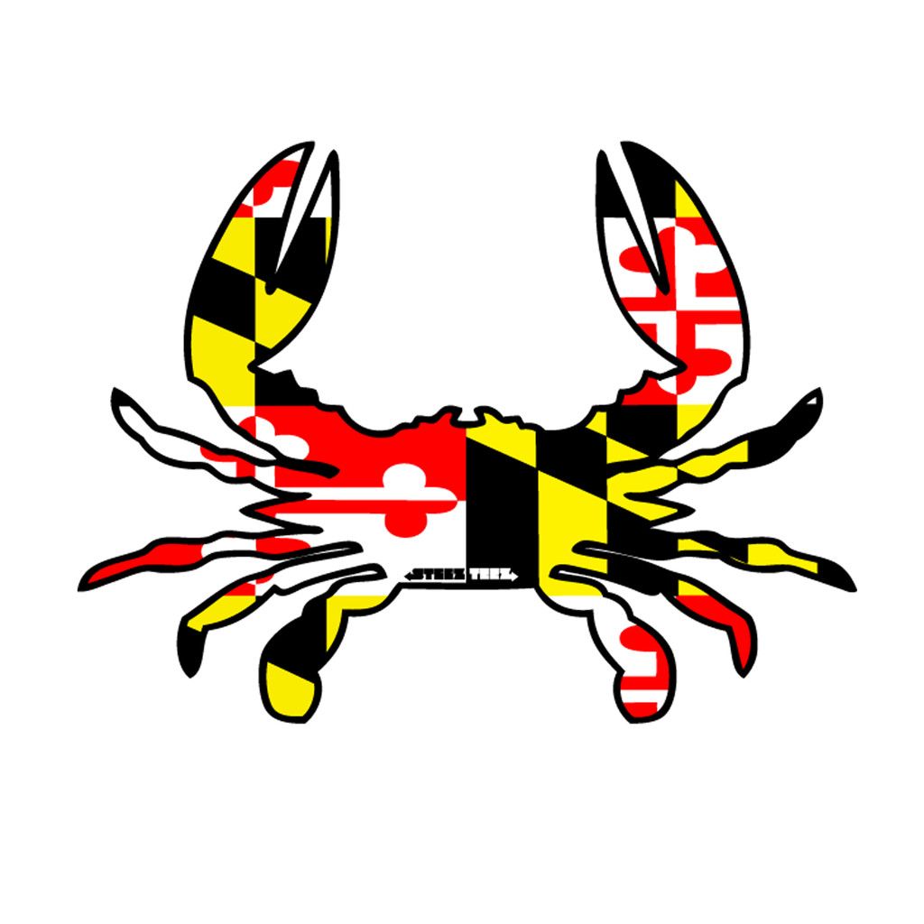 Maryland Flag Crab Sticker Fratty 1024x1024 Maryland Flag Crab Sticker Fratty
