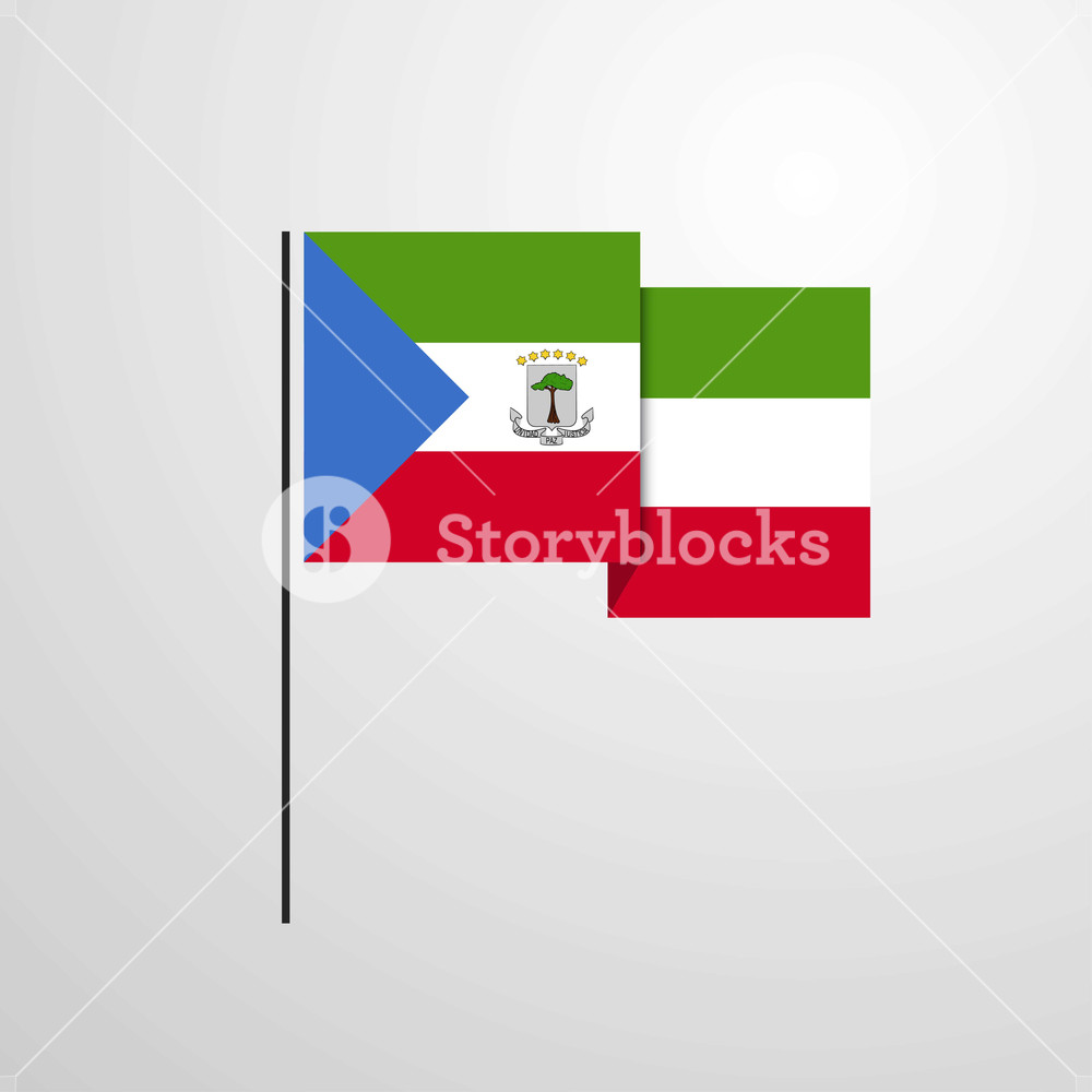 Equatorial Guinea Waving Flag Design Vector Royalty Free Stock 1000x1000 Equatorial Guinea Waving Flag Design Vector Royalty Free Stock
