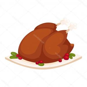 300x300 Photostock Vector Cooked Chicken Food Dinner Meat Roast Meal