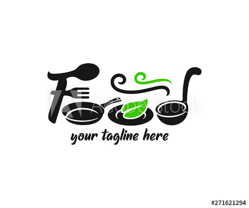 500x417 Word Food Typography, Consisting Of Fork, Spoon, Pan, Plate