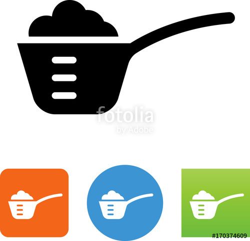 Measuring Cup With Scoop Of Ingredients Icon Stock Image 500x483 Measuring Cup With Scoop Of Ingredients Icon Stock Image