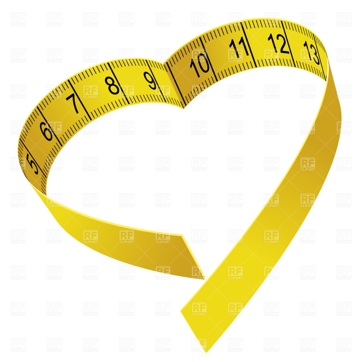 1200x1200 Heart Shaped Tape Measure Vector Image Of Sport And Leisure