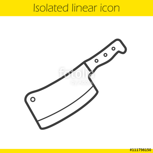 Meat Cleaver Linear Icon Stock Image And Royalty Free Vector 500x500 Meat Cleaver Linear Icon Stock Image And Royalty Free Vector