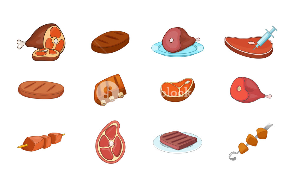 1000x636 Meat Icon Set Cartoon Set Of Meat Vector Icons For Your Web