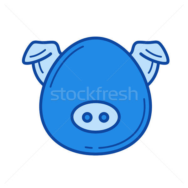 600x600 Pork Meat Line Icon Vector Illustration Andrei Krauchuk