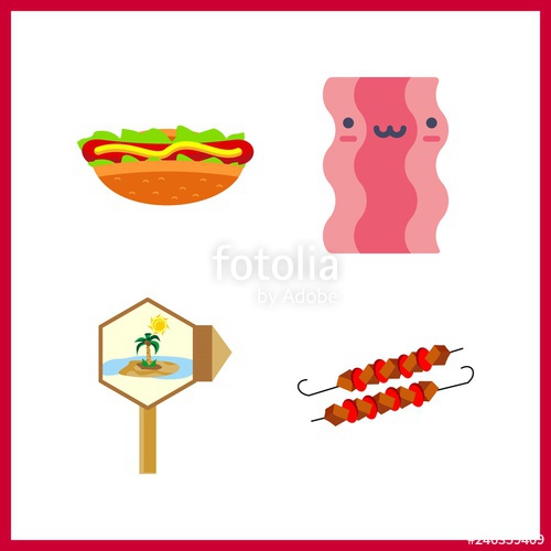 500x500 Meat Icon Vector Illustration Meat Set Pilon And Bacon Icons